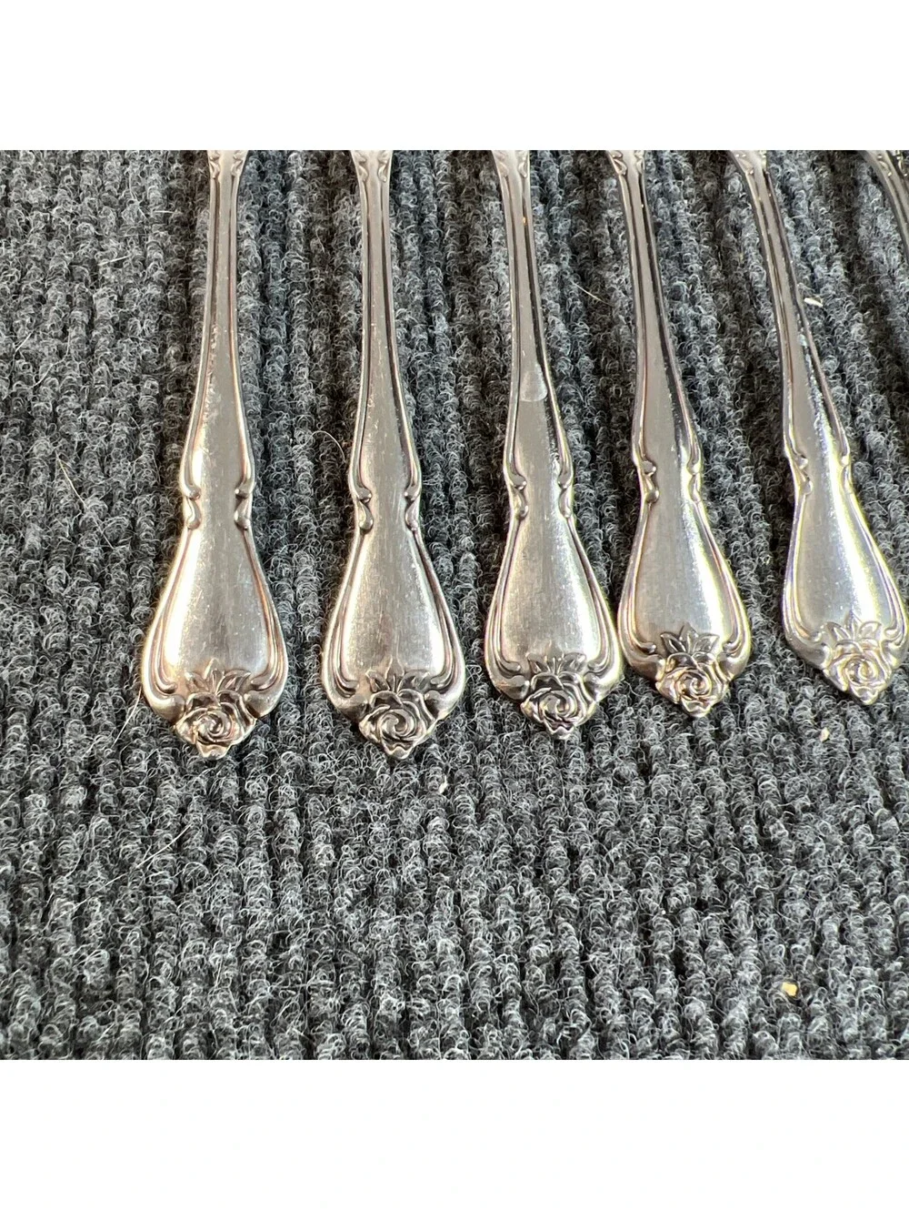 Oneida Stainless Flatware Celebrity Floral Rose 6 PCs 6.5 Inch Salad Forks
